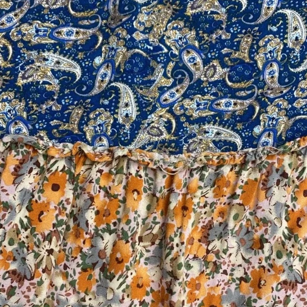 NATURAL LIFE Blue and Orange Mixed Floral Maxi Dress - Picture 4 of 9